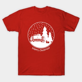 Triumph TR3 1950s British classic car Christmas snow globe T-Shirt